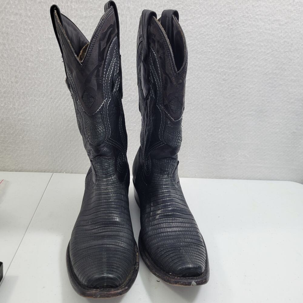 Wild West Men's Western Black Genuine Teju-Lizardskin  Boots Size 8.5  10424-708 - Picture 12 of 12